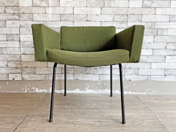 ミューロップ Meurop コンセイユ Conseil ラウンジチェア ピエール・ガーリッシュ Pierre Guarich ファブリック グリーン系 ビンテージ ベルギー ●
