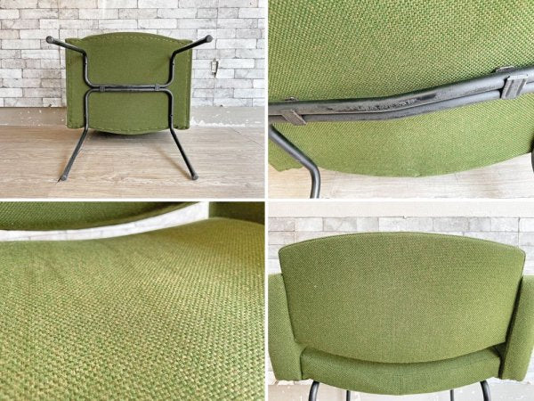ミューロップ Meurop コンセイユ Conseil ラウンジチェア ピエール・ガーリッシュ Pierre Guarich ファブリック グリーン系 ビンテージ ベルギー ●