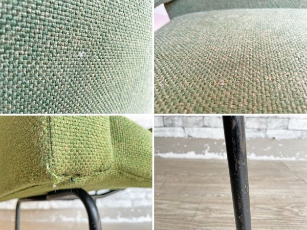 ミューロップ Meurop コンセイユ Conseil ラウンジチェア ピエール・ガーリッシュ Pierre Guarich ファブリック グリーン系 ビンテージ ベルギー ●