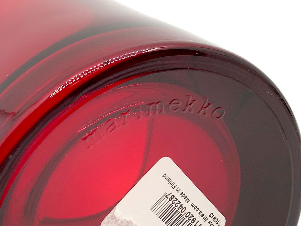 イッタラ iittala マリメッコ marimekko キビ kivi キャンドルホルダー レッド votive 80mm red 北欧雑貨 フィンランド 箱付 ●