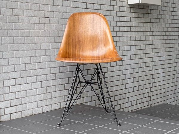 ハーマンミラー Herman Miller サイドシェルチェア DWSR ウォールナット ウッドシェル エッフェルベース C&R イームズ ミッドセンチュリー B ■