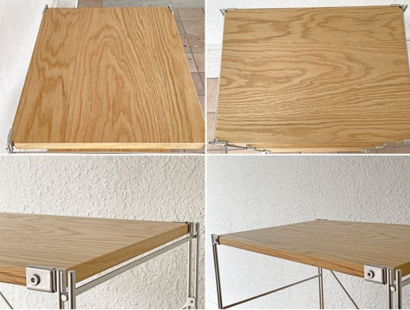 無印良品 MUJI ステンレスユニットシェルフ 3段 オーク材 スリム 小サイズ W58 H83cm 定価￥15,900- ◇