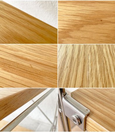 無印良品 MUJI ステンレスユニットシェルフ 3段 オーク材 スリム 小サイズ W58 H83cm 定価￥15,900- ◇