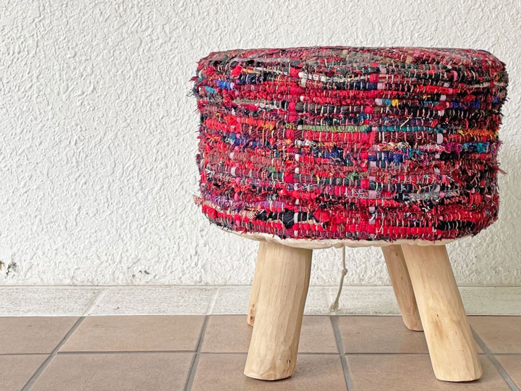 クラフトファニチャー Craft furniture チンディスツ―ル ウッドレッグ リサイクルコットン ◇