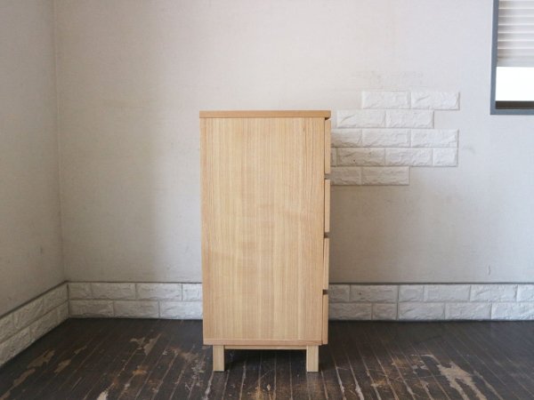 無印良品 MUJI タモ材 スリムチェスト 4段 廃盤 ◎