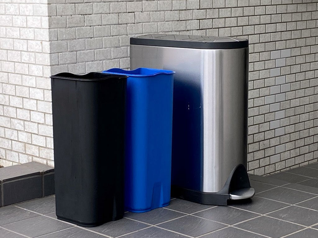 シンプルヒューマン simplehuman バタフライステップカン 分別タイプ 40L ステンレス ダストボックス ゴミ箱 ■