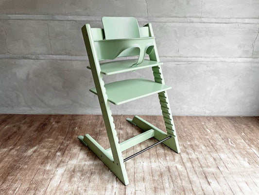 ストッケ STOKKE トリップトラップ TRIPP TRAPP ベビーチェア キッズチェア モスグリーン S/N4～ ベビーセット付き ノルウェー 北欧家具 ♪