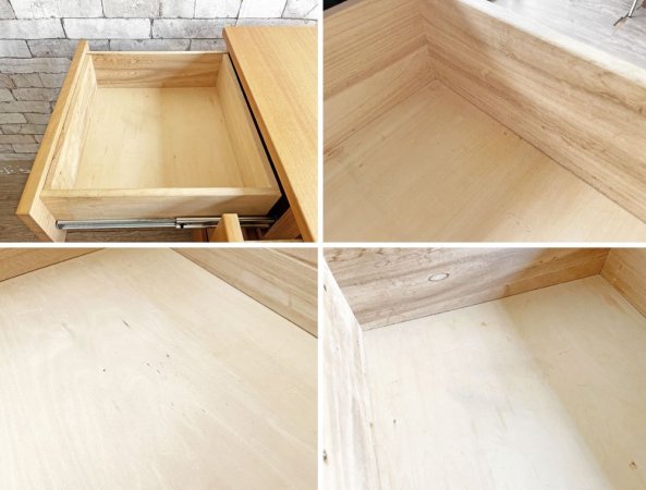 無印良品 MUJI 木製チェスト 4段チェスト タモ材 ナチュラル 抽斗5杯 W95 シンプルデザイン  ●