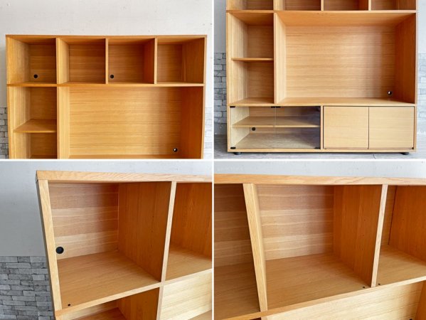 無印良品 MUJI スタッキングキャビネット Cセット オーク材 W162.5cm AVボード 壁面収納 ナチュラル シンプルモダン B ●