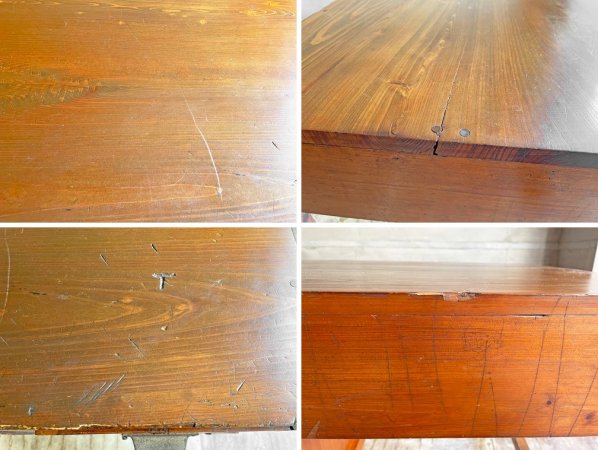 ジャパンビンテージ Japan vintage デスク 片袖机 作業台 抽斗3杯 W88.5cm 昭和レトロ ♪