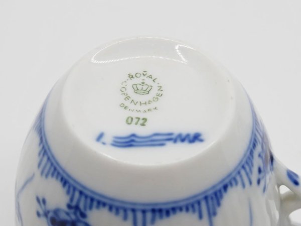 ロイヤルコペンハーゲン ROYAL COPENHAGEN ブルーフルーテッド ハーフレース コーヒー カップ&ソーサー C&S デンマーク A ●