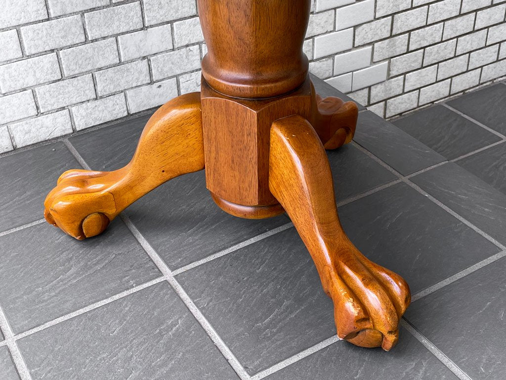 ヨーロピアンクラシカル センターテーブル カフェテーブル オーク材 猫脚 ■