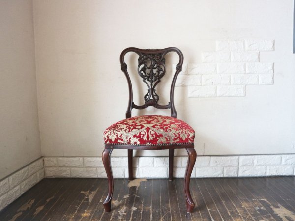 英国 アンティーク チッペンデール 様式 ダイニングチェア イギリス マホガニー材 ◎