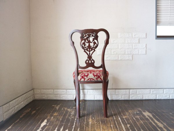 英国 アンティーク チッペンデール 様式 ダイニングチェア イギリス マホガニー材 ◎