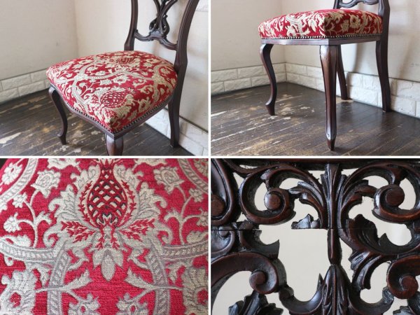 英国 アンティーク チッペンデール 様式 ダイニングチェア イギリス マホガニー材 ◎