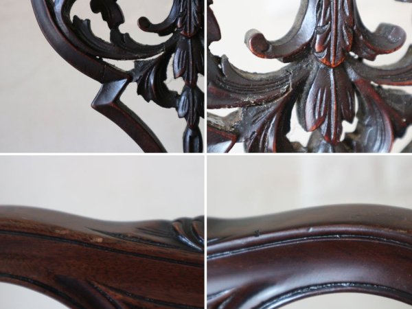 英国 アンティーク チッペンデール 様式 ダイニングチェア イギリス マホガニー材 ◎