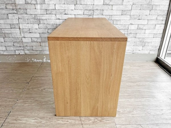 無印良品 MUJI オーク無垢材 コの字デスク W110cm 配線トレー付 ナチュラル シンプルデザイン 廃番 ●