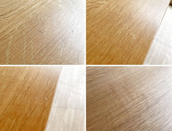 無印良品 MUJI オーク無垢材 コの字デスク W110cm 配線トレー付 ナチュラル シンプルデザイン 廃番 ●