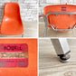 ハウエル HOWELL サイドチェア オレンジ FRP製 スチール脚 1960-70s USビンテージ ミッドセンチュリー ●
