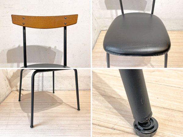 アクメファニチャー ACME Furniture グランビュー GRANDVIEW ダイニングチェア PVCレザー オーク材 アイアン脚 2脚セット ★