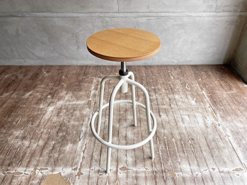 モモナチュラル Momo Natural カウンタースツール COUNTER STOOL 板座 昇降機能 廃番 定価:10,290円 ♪