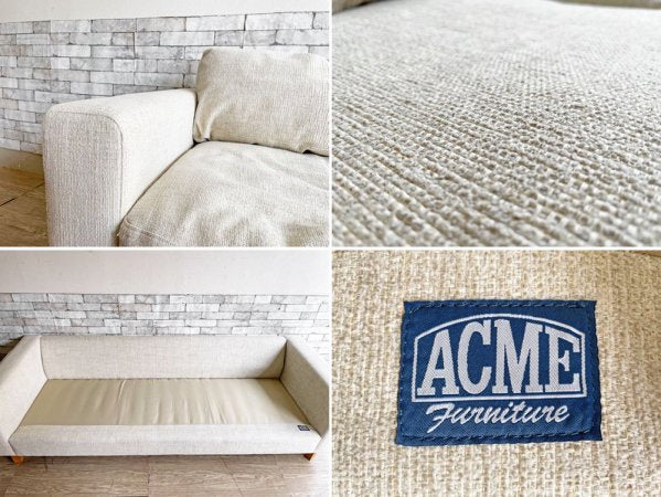 アクメファニチャー ACME Furniture ジェティ フェザーソファ JETTY Feather SOFA 3シーター ファブリック ベージュ系 ミッドセンチュリー USビンテージスタイル ●