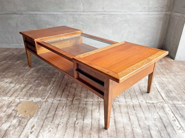 アクメファニチャー ACME Furniture ジェティ コーヒー テーブル JETTY COFFEE TABLE ガラストップ 抽斗2杯 USビンテージスタイル 定価\104,500- ♪