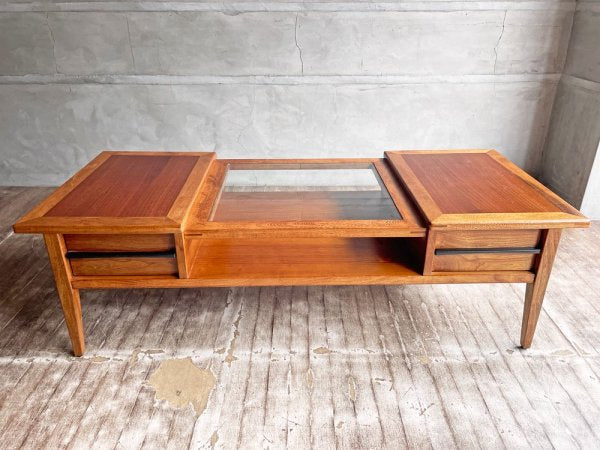 アクメファニチャー ACME Furniture ジェティ コーヒー テーブル JETTY COFFEE TABLE ガラストップ 抽斗2杯 USビンテージスタイル 定価\104,500- ♪