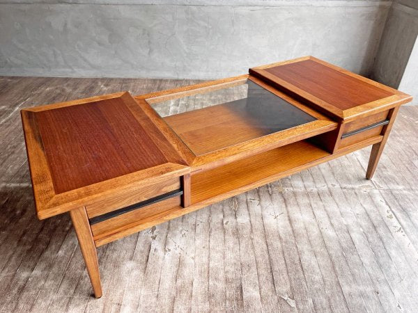 アクメファニチャー ACME Furniture ジェティ コーヒー テーブル JETTY COFFEE TABLE ガラストップ 抽斗2杯 USビンテージスタイル 定価\104,500- ♪