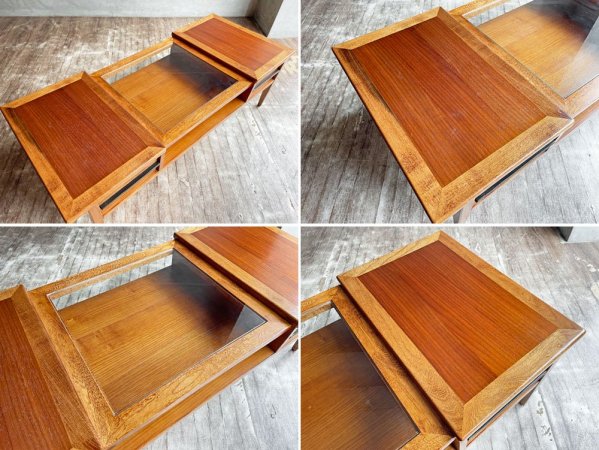 アクメファニチャー ACME Furniture ジェティ コーヒー テーブル JETTY COFFEE TABLE ガラストップ 抽斗2杯 USビンテージスタイル 定価\104,500- ♪