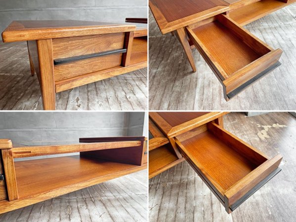 アクメファニチャー ACME Furniture ジェティ コーヒー テーブル JETTY COFFEE TABLE ガラストップ 抽斗2杯 USビンテージスタイル 定価\104,500- ♪