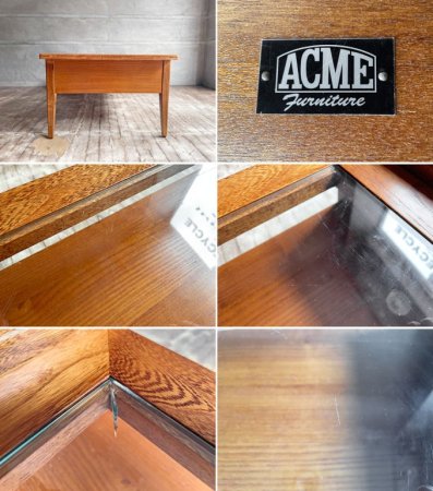 アクメファニチャー ACME Furniture ジェティ コーヒー テーブル JETTY COFFEE TABLE ガラストップ 抽斗2杯 USビンテージスタイル 定価\104,500- ♪