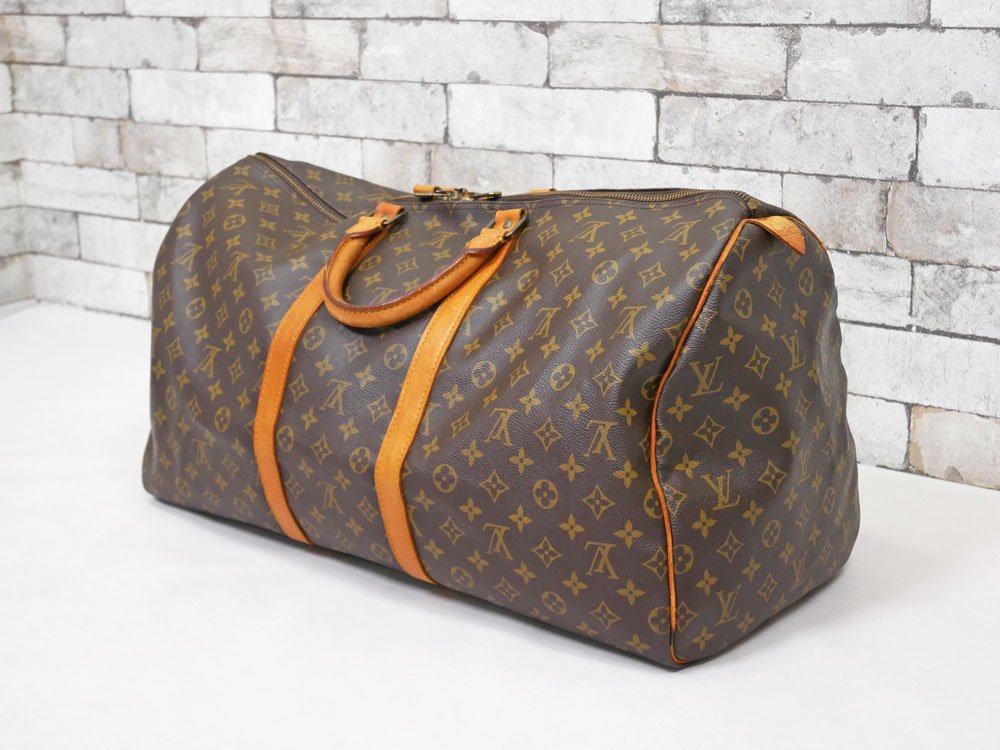 ルイヴィトン LOUIS VUITTON キーポル55 Keepall 旧タイプ VI863 モノグラム ボストンバッグ ブラウン 鍵無し made in France ●