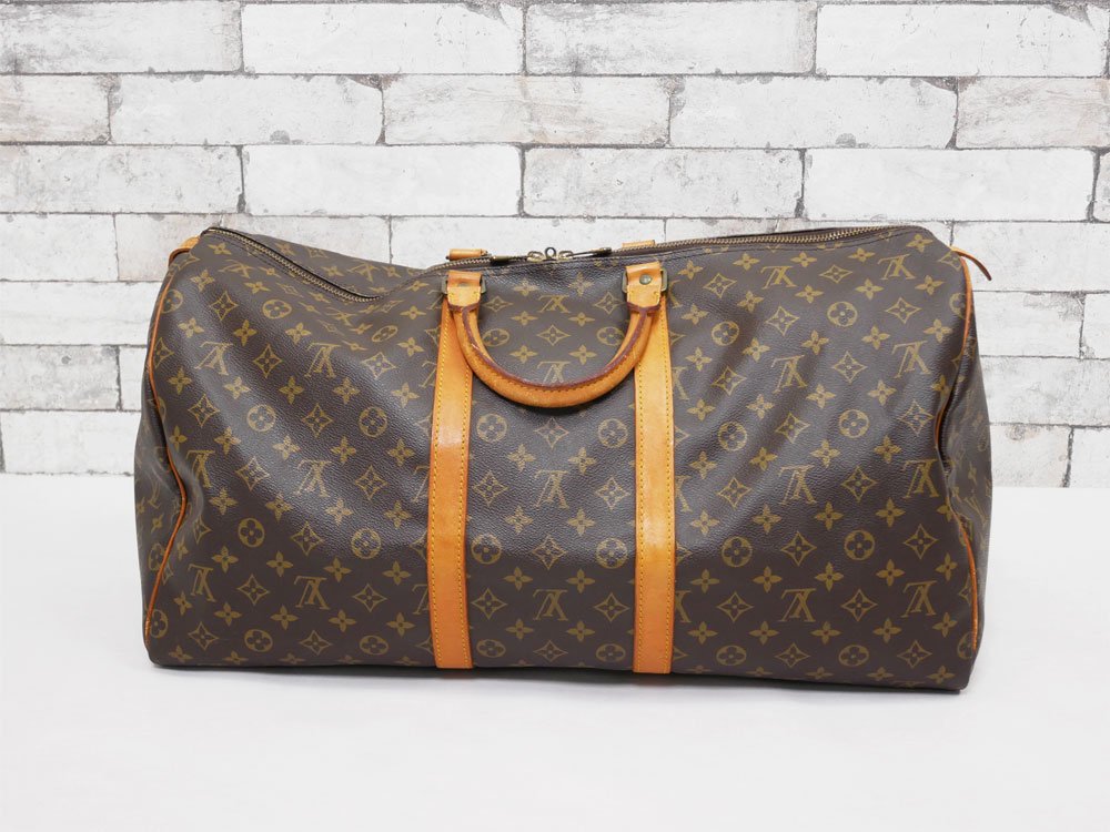 ルイヴィトン LOUIS VUITTON キーポル55 Keepall 旧タイプ VI863 モノグラム ボストンバッグ ブラウン 鍵無し made in France ●