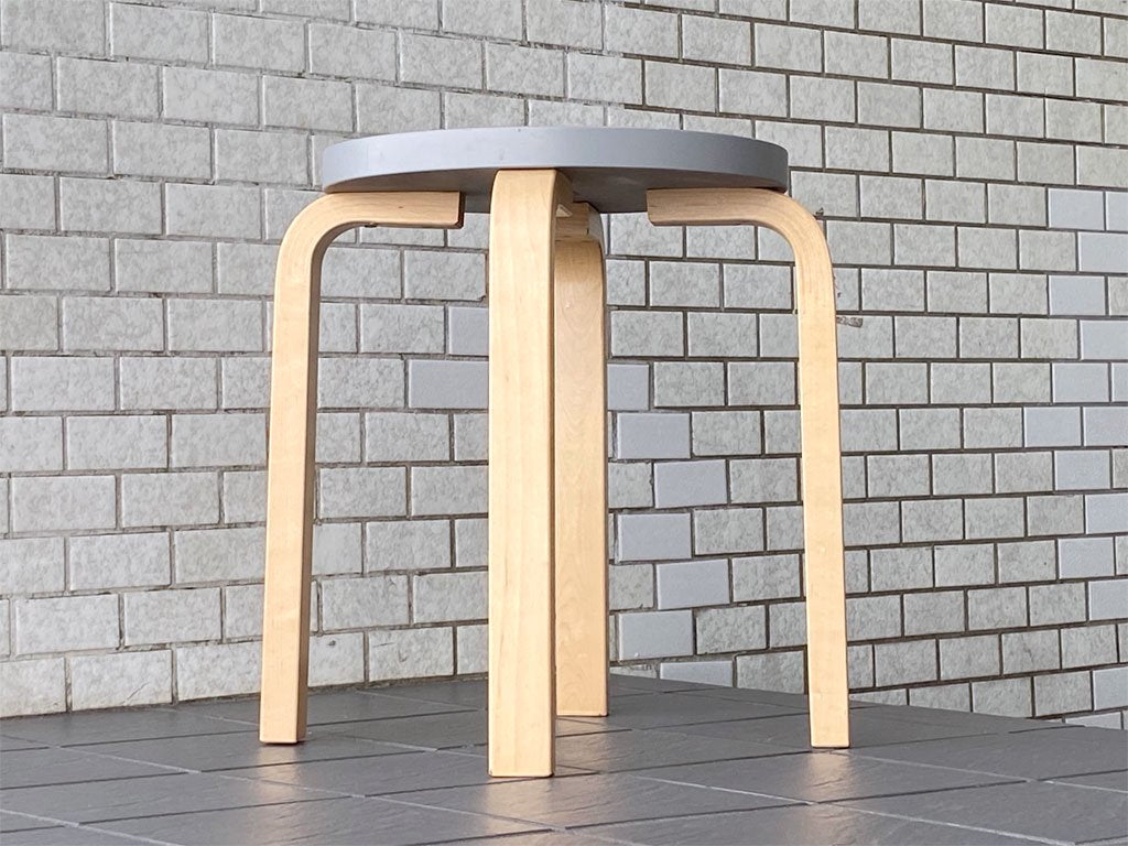 アルテック artek スツール60 Stool60 4本脚 バーチ材 グレーラッカー アルヴァ・アアルト 北欧家具 ■