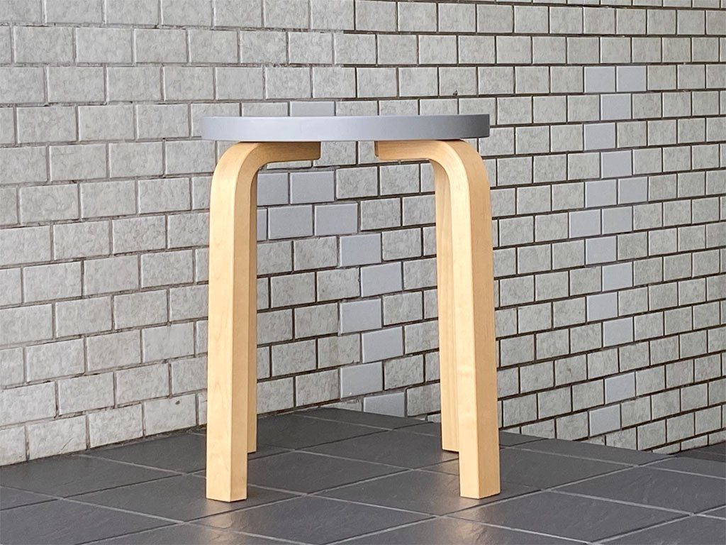 アルテック artek スツール60 Stool60 4本脚 バーチ材 グレーラッカー アルヴァ・アアルト 北欧家具 ■