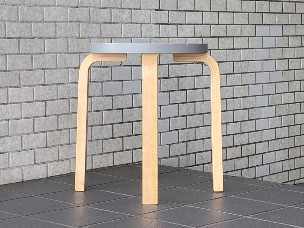 アルテック artek スツール60 Stool60 4本脚 バーチ材 グレーラッカー アルヴァ・アアルト 北欧家具 ■