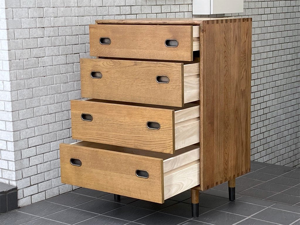 ジャーナルスタンダードファニチャー journal standard Furniture オルセンキャビネット OLSEN CABINET オーク材 4段 チェスト USビンテージスタイル ■