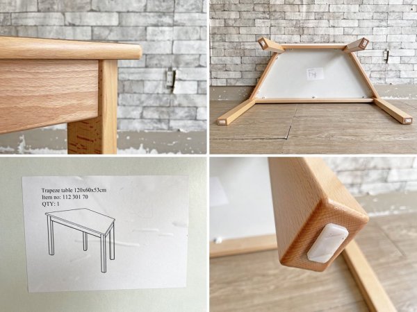 ベカ BEKA システムテーブル 台形 ブナ材 ナチュラル W120cm キッズテーブル ドイツ ボーネルンド BorneLund 取扱 定価￥77,000- ●