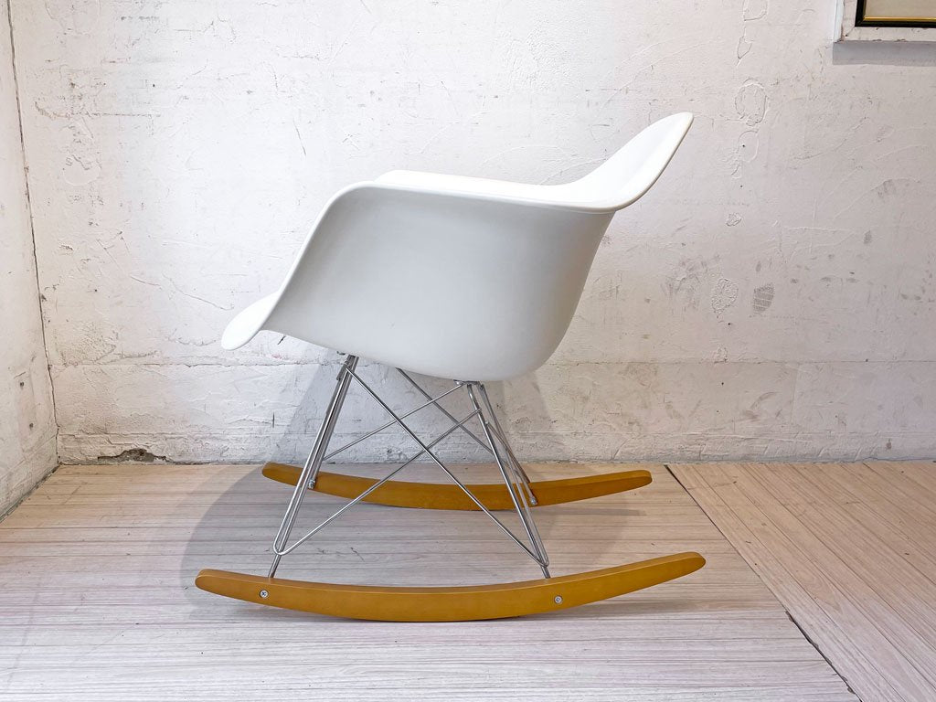 ヴィトラ vitra. アームシェルチェア C&R.イームズ Eames ホワイトシェル×リプロダクト ロッカーベース 廃盤 ★