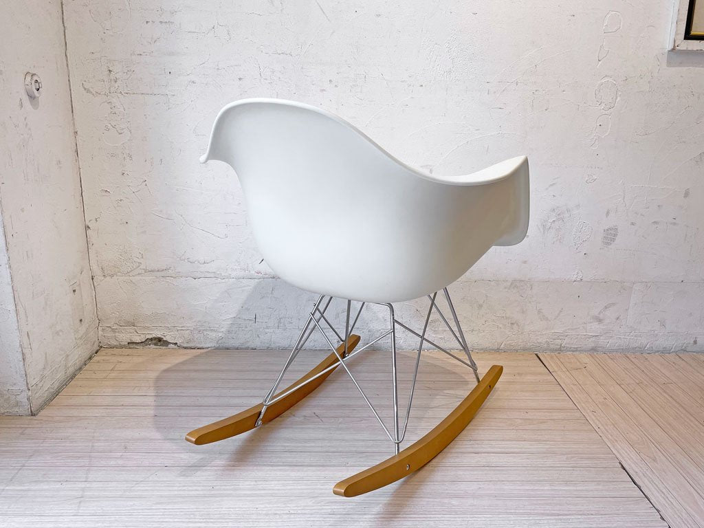 ヴィトラ vitra. アームシェルチェア C&R.イームズ Eames ホワイトシェル×リプロダクト ロッカーベース 廃盤 ★