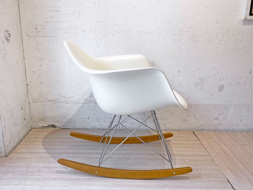 ヴィトラ vitra. アームシェルチェア C&R.イームズ Eames ホワイトシェル×リプロダクト ロッカーベース 廃盤 ★