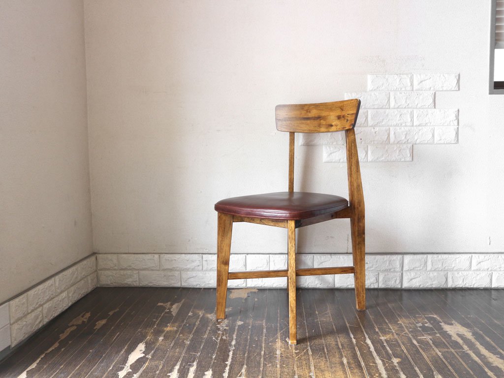 ジャーナルスタンダード journal standard Furniture シノン ダイニングチェア CHINON CHAIR VL ラバーウッド ビニールレザー 定価￥27,500- A ◎