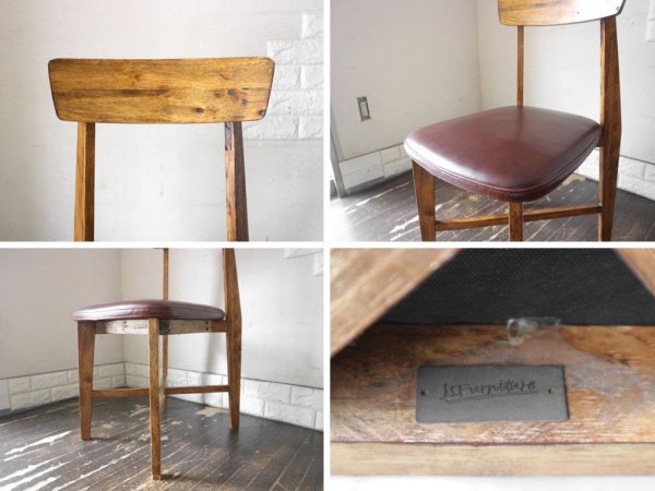 ジャーナルスタンダード journal standard Furniture シノン ダイニングチェア CHINON CHAIR VL ラバーウッド ビニールレザー 定価￥27,500- A ◎