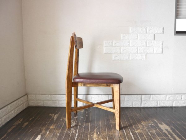 ジャーナルスタンダード journal standard Furniture シノン ダイニングチェア CHINON CHAIR VL ラバーウッド ビニールレザー 定価￥27,500- B ◎