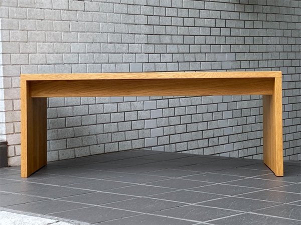 無印良品 MUJI コの字 ローテーブル ベンチ オーク材 無垢材 廃番 W100cm ナチュラル シンプルデザイン ■