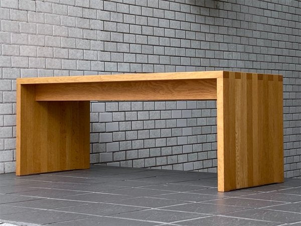 無印良品 MUJI コの字 ローテーブル ベンチ オーク材 無垢材 廃番 W100cm ナチュラル シンプルデザイン ■
