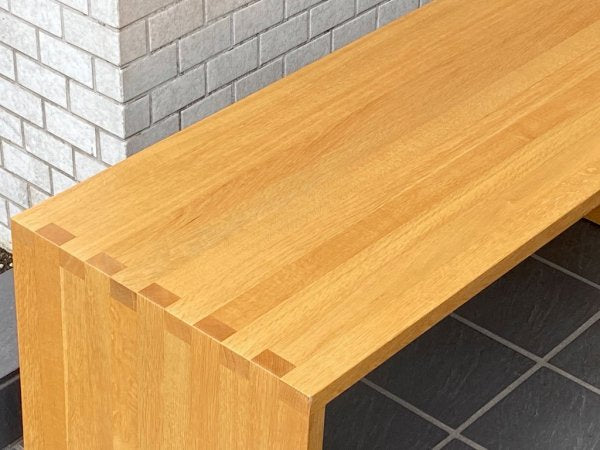 無印良品 MUJI コの字 ローテーブル ベンチ オーク材 無垢材 廃番 W100cm ナチュラル シンプルデザイン ■