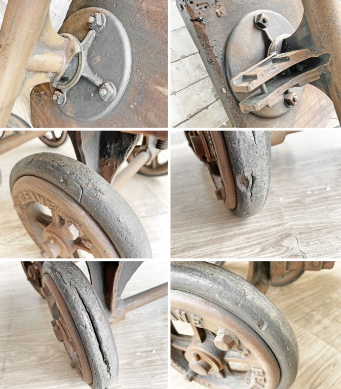 Edward Deane & Beale. バンカーズトローリー 車輪付き ローテーブル ファクトリー インダストリアル 工業系 UKビンテージ ●