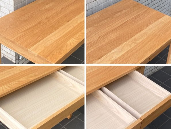無印良品 MUJI オーク材 パーソナルデスク ワークテーブル W110 引出し付 ナチュラル シンプル ■